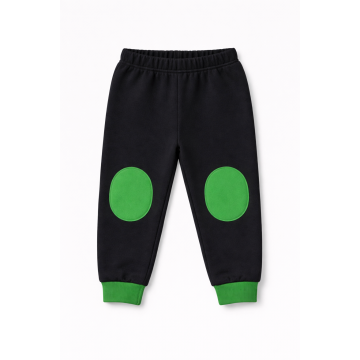 Pantalón con rodilleras redondas verdes